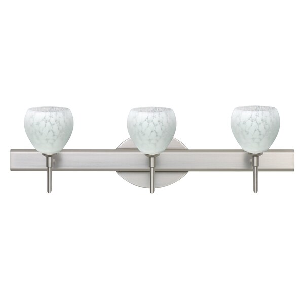 Besa Lighting Tay Tay Vanity, Carrera, Satin Nickel Finish, 3x5W LED 3SW-560519-LED-SN - main
